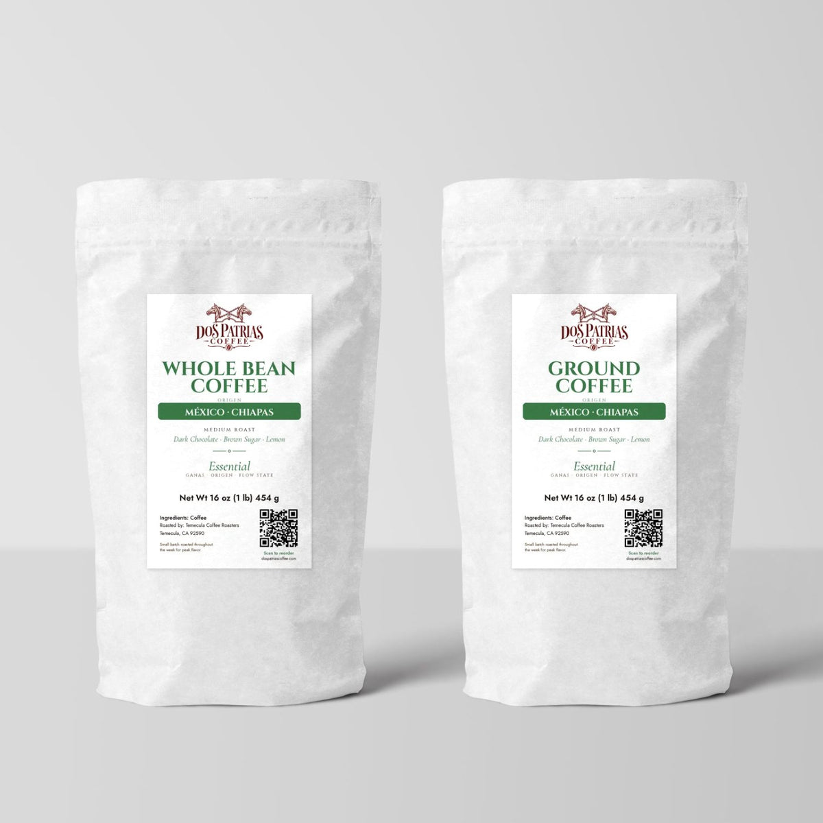 Essential · México, Chiapas — 1 lb whole bean and ground bags